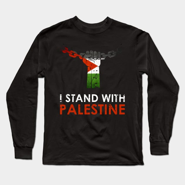 I Stand With Palestine - Free Palestinian And Stop Killing Long Sleeve T-Shirt by mangobanana